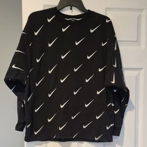 Nike Black Sweatshirt with All Over Silver Logo